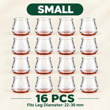 Silicone Chair Leg Caps With Felt Lining, Non-Slip, Noise-Reducing, 8pcs/16pcs/24pcs Optional Sizes, Transparent Silicone Material, Floor Protector. Suitable For Kitchen, Bedroom, Living Room - Transparent and Light Brown - View 7