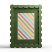 1pc Wavy Multicolor Photo Frame (Red, Yellow, Blue, Green, White, Black, Pink, Purple, Grass Green), Fashionable And Versatile Home And Office Decor - Suitable For Desktop And Wall Display, Perfect Housewarming Gift (Photo Not Included) - Multicolor - View 87