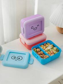 1pc Expressionfresh-Keepingunch Boxbuckle Seal Design Multi-Compartment Partition In The Box.Staple Foodand Side Dishes.Small And Portablechildren Go To School, Go Out For Picnics, And Office Workers Bring MealsDaily Mealsare Worry-Free And Beautiful - Multicolor - View 2