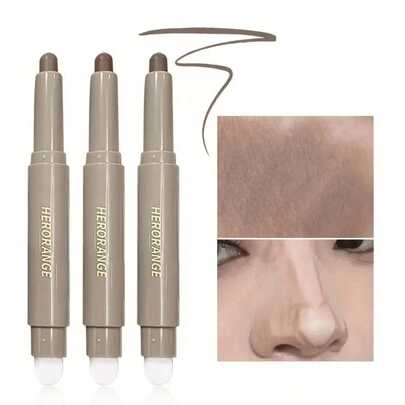 Lápiz de Contorno de Doble Punta, de Larga Duración & Mezclable, Barra de Maquillaje para Dar Forma al Rostro Resistente al Agua y al Sudor para Uso Diario, Regalo para Chicas Estudiantes, Cumpleaños, San Valentín y Navidad