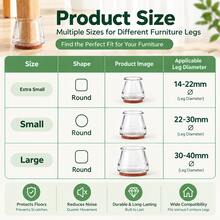 Silicone Chair Leg Caps With Felt Lining, Non-Slip, Noise-Reducing, 8pcs/16pcs/24pcs Optional Sizes, Transparent Silicone Material, Floor Protector. Suitable For Kitchen, Bedroom, Living Room - Transparent and Light Brown - View 5