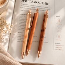 Funfull 4Pcs New Wood-Grain-Like Aesthetic Gradient Color Fine Foint Gel Pens For Journaling Note Taking Silent Click - Vintage Gradient Gel Pen - View 5