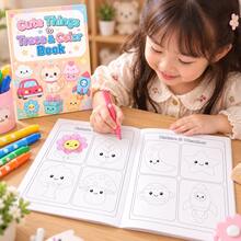 Cute Outline Coloring Book For Kids, Fun Contour Tracing And Coloring Drawing Book, Cartoon Simple Line Art Copying And Doodle Painting Practice Workbook, Back To School Learning Supplies, Student Holiday Gift - Multicolor - View 8