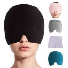 1/2pcs Physical Cooling Gel Head, With Cold And Hot Compress Function, Ice Compress Headband With Eye Mask, Cold Therapy Cap, Gel Ice Pack, Fragrance-Free, No Power Required, No Battery Required, Cool And Comfortable, Sun Protection, Helps With Sleep And Relaxation - Multicolor - View 1