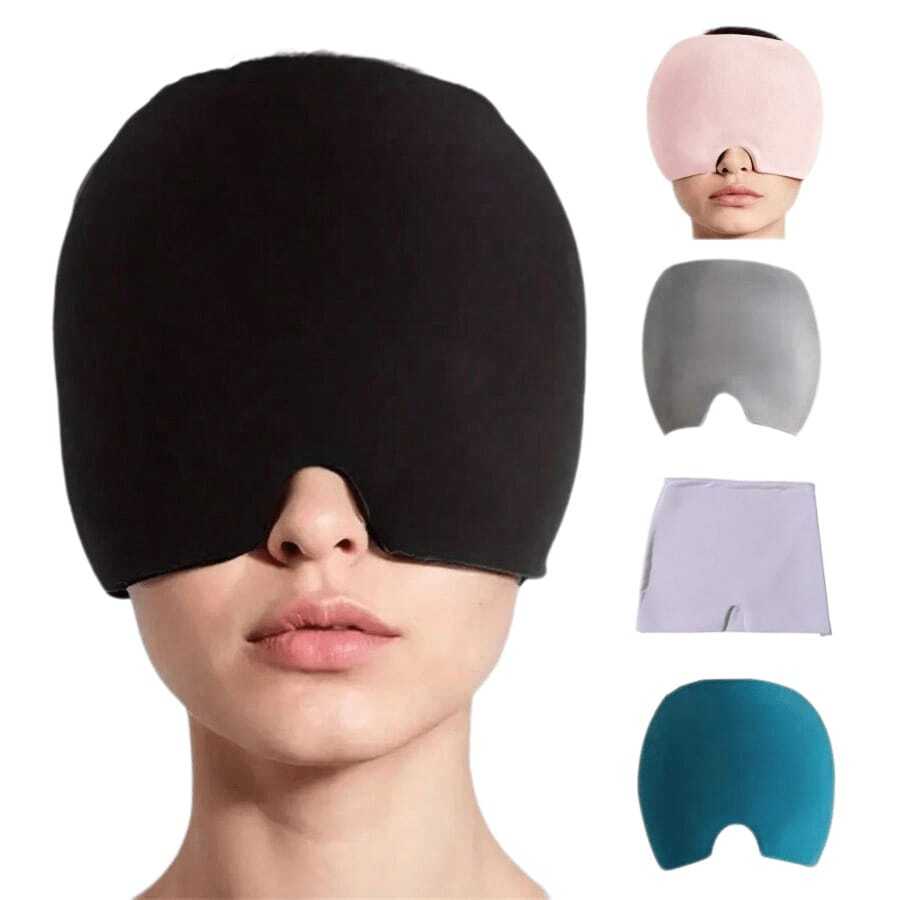 1/2pcs Physical Cooling Gel Head, With Cold And Hot Compress Function, Ice Compress Headband With Eye Mask, Cold Therapy Cap, Gel Ice Pack, Fragrance-Free, No Power Required, No Battery Required, Cool And Comfortable, Sun Protection, Helps With Sleep And Relaxation - Multicolor - View 1