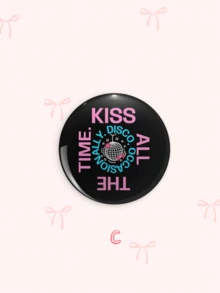 1pc/6pcs 4.4cm HS Disco Album Slogan Button Pin Badge,Pin Brooch, Back To School Decor Accessories For Clothes Backpack Lanyard - Multicolor - View 14