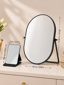 1pc High Definition Desktop Makeup Mirror, Distortion-Free Vanity Mirror With Adjustable Metal Stand, Large Size Desktop Makeup Mirror Suitable For Makeup, Skincare And Hairstyle Design, Bedroom, Bathroom, Dormitory And Office Vanity Mirror - Multicolor - View 18