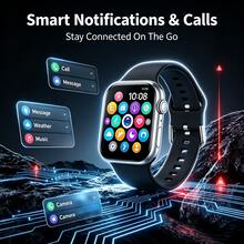 ZhiKexing Sports Smart Watch + Earphone Set, 2.01-Inch Full Screen Touch Sports Smart Watch, Zinc Alloy Body, Suitable For Men And Women Sports Outdoor Smart Watch, Features Wireless Call/Message Reminder/Multiple Sports Modes, Information Reminder Multi-Function Phone Answer/Dial, Remote Photo/Music Playback And Other Smart Watch Functions, Wireless Connection Compatible With IOS And Android Phones, Holiday Gift - View 3