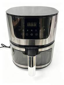 SOKANY 4.5L 氣炸鍋，1400W 附觀察窗，9 種食物時間與溫度指南，7 種烹飪預設與數位觸控控制 - 銀色 - 查看 9
