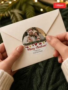 1/60/120pcs Customizable Christmas Round Stickers, Holiday Decoration Stickers, Personalized Christmas Labels, Perfect For Gift Boxes, Holiday Envelopes, Fragrance Containers, Home Decor, Great For Friends, Family, Partners, Christmas Gift Lovers, Suitable For Christmas Parties, Anniversary Gatherings, Holiday Dinners - Multicolor - View 14