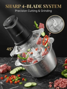 SOKANY Meat Grinder Electric Drain Filling & Grated Vegetable Filling, 2L Large Capacity Meat Grinder, Double Layer Four-Bladed Blade - View 3