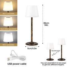 LED Touch Wireless Bathroom Light, 1800mAh Rechargeable Lithium Battery, Touch Control, 3 Color Temperature Dimmable, Ambient Night Light, Metal Base/Waterproof Design, Adjustable Height, Suitable For Living Room, Bedroom, Dining Room, Bathroom, Party Atmosphere Lighting - Desk Lamp - View 22