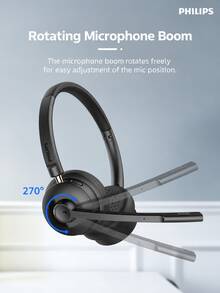 PHILIPS Headset Nirkabel Over-Ear SHM5108 dengan Bluetooth 5.3 Peredam Kebisingan, untuk Layanan Pelanggan Call Center/Agen Telemarketing, Komputer/Telepon Rumah, Kelas Online, Konferensi, dan Lainnya. - View 7