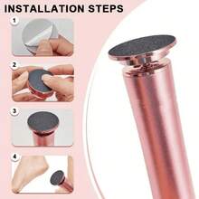 1pc Portable Electric Callus Remover, Handheld Foot File With Replacement Sand Discs, Pedicure Tool For Removing Dead Skin & Cracked Heels - Multicolor - View 5