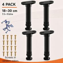 Set Of 4 Heavy-Duty Adjustable Height Bed Legs, Suitable For Beds, Sofas, Cabinets And Tables; Can Be Used For DIY Making Tables, Beds And Furniture Support (Not Suitable For Tilted Bed Legs). - L-18-30 - View 13