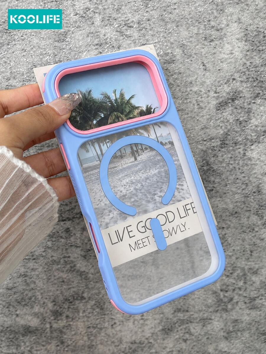 KOOLIFE 奢華防震防摔磁吸 3 合 1 配色透明壓克力 Apple 手機殼,適用於 Phone18pro/18pro Max/17ProMax、16ProMax、15ProMax、14ProMax、13ProMax、17Pro、16Pro、15Pro、14Pro、13Pro、17、16、15、14、13;適合春季週年禮物、生日禮物、畢業禮物、男友/女友生日禮物,男女皆宜 - 淺蘭紫 - 查看 1