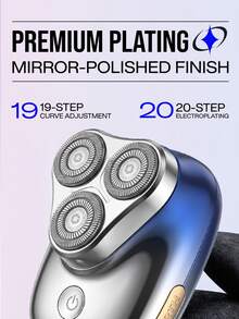 SKYWORTH 1pc IPX7 Waterproof Mini Portable Electric Shaver, Gentle Shaving, Compact & Easy To Carry, Fully Washable - Yuan Shi 3-head - View 6
