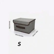 1pc Fabric Foldable Storage Box For Clothes, Underwear, Bras, Socks, Portable Dust-Proof And Moisture-Proof Closet Organizer, 2pcs Vacuum Compression Bags, Wardrobe Storage Organizer - Grey - View 9
