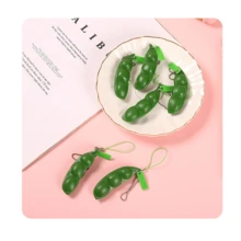 1/5/10/20pcs Pea-Shaped Pendant, Portable Creative Mini Pea Cute Cartoon Edamame Keychain, Party Event Life Gift, Office Study Keychain - Decompression Peas - View 1