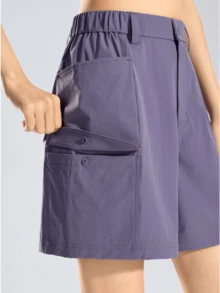 CAMEL CROWN Women's Cargo Shorts, Spring Summer Quick Dry Breathable Sweat Wicking Cool Feel Shorts - Night Purple - View 3