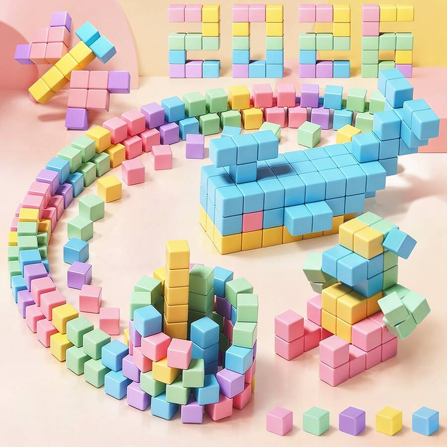 Macaron Color Magnetic Blocks, Sorting And Stacking Toys, STEM Sensory Toys, Back To School, Logic Educational Toys, Holiday And Birthday Gifts For Boys And Girls - Multicolor - View 1