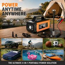 Car Emergency Jump Starter Power Supply, Portable All-In-One Car Air Pump, High-Pressure Air Pump, Jump Starter, And Blower Compressor All-In-One - Emergency Jump Starter - View 2