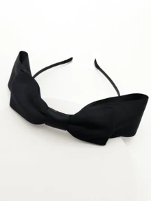 1PC Women's Double Bow Headband Hairband Headwear, Suitable For Daily Work Festival Party Matching - Black - View 2