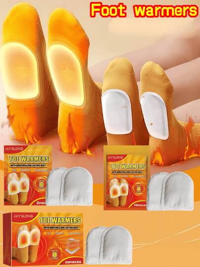 JAYSUING 20PCS Disposable Self-Heating Foot Warmers, Portable Foot Heating Patches, Body Heating Patches For Winter, Suitable For Elderly, Parents, Lovers, Children, Friends And Colleagues, Convenient Travel Supplies, Effectively Resist Cold Weather In Autumn And Winter, Long-Lasting Warmth, Christmas And Halloween First Choice