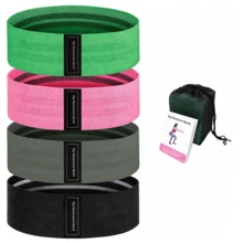 LINGPENG Woven Resistance Band Set, 4 Levels Yoga And Pilates Fabric Loop Bands, For Strength Training, Glutes And Legs Workout - Multicolor - View 7