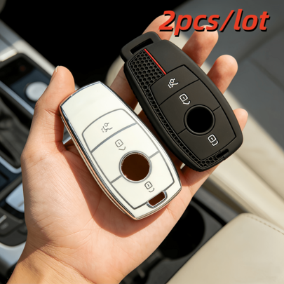 2pcs Car Key Case Covers For A C E S G Class W177 W205 W213 X167 W222 CLA GLE GLB GLS AMG Maybach Shell Accessories Protection