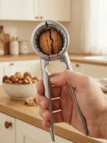 1 cái kẹp hạt dày bằng hợp kim kẽm | Dụng cụ đa năng tách vỏ hạt óc chó và các loại hạt | Tay cầm cầm thoải mái | Phù hợp cho mọi loại hạt | Phụ kiện kẹp hạt tiện dụng cho nhà bếp và bàn ăn - Nhiều màu - Xem 2