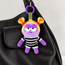 SpongeBob SquarePants 1pc Bully Fish Purple Cool Plush Keychain, Can Be Hung On Backpacks, Keys And Jeans. Features Funny Grumpy Expression, Eye-Catching Design. Cute Unique Portable Bag Charm, Ideal Holiday And Birthday Gift For Friends And Girlfriends. - Multicolor - View 2