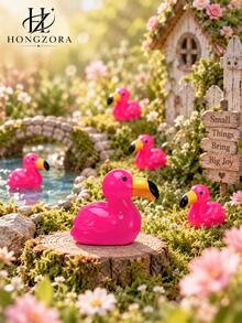 50pcs Pink Flamingo Decorative Figurines, Bright Color Flamingo Ornaments, Suitable For Room Decor, Home Decor, Bedroom Decor, Birthday Party Decoration, Wedding Tabletop Decor, Gift Wrapping, Home Desk Display, Garden Micro Landscape And Holiday Scene Decoration, Party Decor, Garden Landscape, Car Decor - Pink Flamingo Figurine - View 6