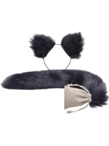 2pcs Women's Fox Tail Costume Set, Cute Polyester Faux Fur Tail, Realistic Plush Texture, Suitable For Cosplay, Party And Theme Events, Theme Event Accessories, Fun Design, Durable Headband, Halloween Fox Tail Costume - Multicolor - View 13