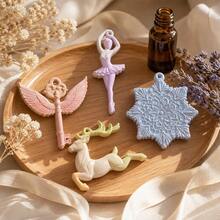 Christmas DIY Silicone Molds 4 Designs - Deer, Snowflake, Ballerina, Wings, Suitable For Wax Melting, Decorative Tags, Keychains - A - View 11