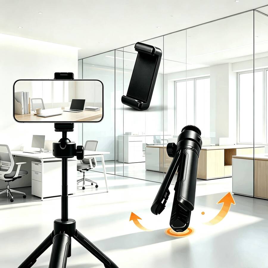 A Portable Smartphone Tripod Featuring A Phone Clamp And Compatibility With Cameras, Fill Lights, And Smartphones. Designed For The Pocket 3, It Is Ideal For Outdoor Photography, Hiking, Live Streaming, And More-An Essential Travel Accessory. - View 1