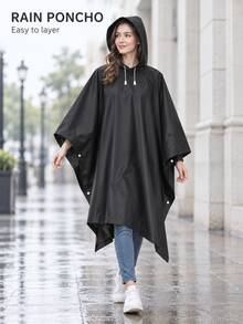 EVA Hooded Rain Poncho - Lightweight Reusable Rain Gear For Women; Suitable For Outdoor Hiking, Travel And Camping; Portable Emergency Rain Protection Equipment, Keep You Dry - Multicolor - View 4
