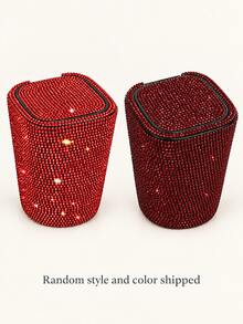 1pc Rhinestone Decorated Car Ashtray With LED Light, Multifunctional Creative Car Ashtray Unisex/Luxury Crystal Car Ashtray With Lid, Portable No Drilling Car Ashtray/Suitable For Holiday Gifts - Multicolor - View 17