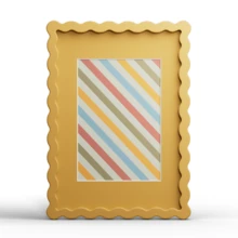 1pc Wavy Multicolor Photo Frame (Red, Yellow, Blue, Green, White, Black, Pink, Purple, Grass Green), Fashionable And Versatile Home And Office Decor - Suitable For Desktop And Wall Display, Perfect Housewarming Gift (Photo Not Included) - Multicolor - View 99