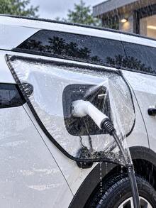 Electric Vehicle Charging Port Magnetic Rain Cover, Transparent Waterproof Charging Port Protector, Electric Vehicle Charging Cable Cover With Transparent Window And Reinforced Edges, Electric Vehicle Charging Plug And Interface Outdoor Weatherproof Cover - A - View 4