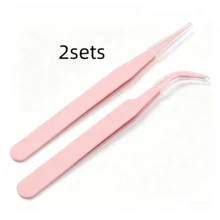 2/3/6 Sets Straight + Curved Macaron Color Stainless Steel Tweezers Set, Precision Straight Head & Curved Head Dual-Use False Eyelash Tweezers With Transparent Plastic Protective Cover, Easy To Carry. Matte Anti-Slip Spray Coating Process, Complete Tweezers Tip Without Slipping, Firm Grip Without Slipping, Pointed Tip Resistant To Deformation. Suitable For False Eyelash Application, Nail Art Rhinestone Application, Scrapbook Stickers, DIY, Handmade Collage, Perler Beads And More. Sturdy And Durable, Portable Makeup Accessory Tool, Multiple Colors Available, Meets Daily Makeup And Handmade Creation Needs, Beginners Can Easily Use. - Straight and Curved Tweezers Set - View 12