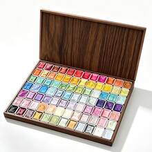 Professional 60-Color Watercolor Palette Wooden Box Solid Paint Set, Rich Pigment, Suitable For Artists Sketching Painting Crafts - Sets - View 9