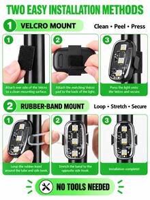 XF.Meraki 2/4pcs Motorcycle RGB LED Light Strip With Remote Control, 150mah, USB Powered Multi-Color Chassis Ambient Light Kit, Color Changing Decorative Lighting For Night Riding, Motorcycle Engine, Frame And Body Decoration - A - View 9