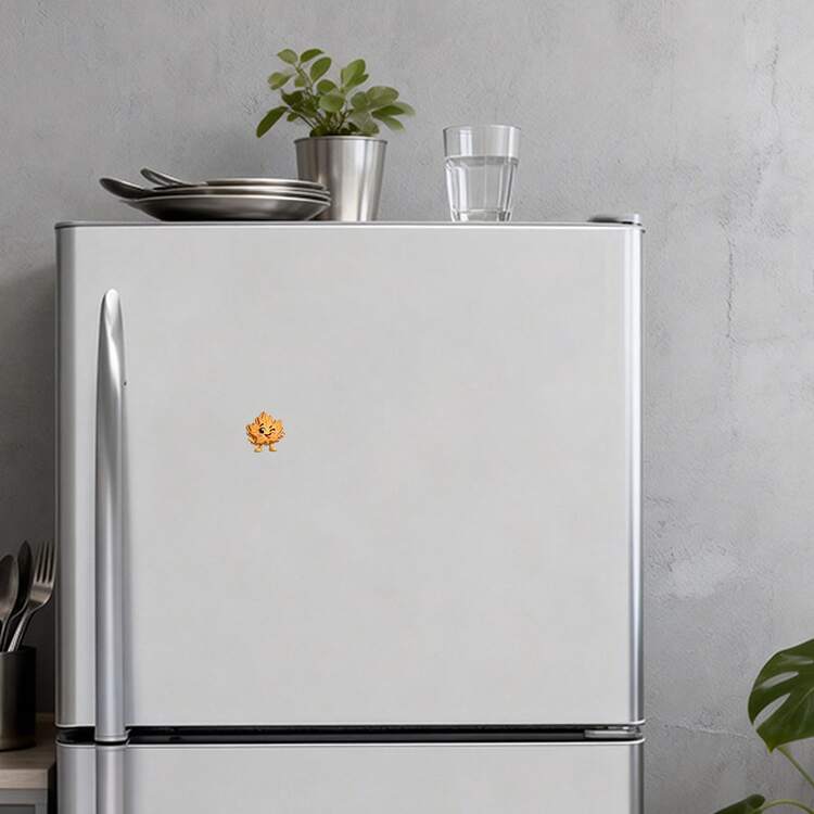 Winking Maple Leaf Cookie Fridge Magnet, A Canadian Autumn Treat Story For Cozy Kitchen Moments For All Metal Surfaces Throughout The Home - A - View 5