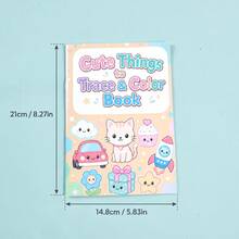 Cute Outline Coloring Book For Kids, Fun Contour Tracing And Coloring Drawing Book, Cartoon Simple Line Art Copying And Doodle Painting Practice Workbook, Back To School Learning Supplies, Student Holiday Gift - Multicolor - View 11