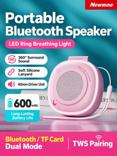Newmine Speaker Bluetooth Portabel, Speaker Mini Luar Ruangan, Speaker Laptop/Mobil, Perintah Suara, Konektivitas TWS, PBS011, Tersedia Berbagai Warna