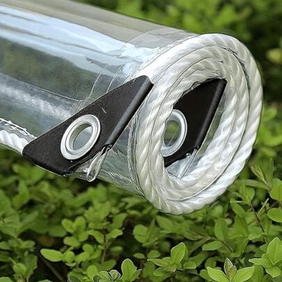 Heavy-Duty Thickened Tear-Resistant PVC Tarpaulin, Transparent Waterproof Tarpaulin Thickened Tear-Resistant Windproof, Snowproof, Suitable For Camping, Garage, Plant Greenhouse, Garden Decoration, Camping Essentials Plant Greenhouse Cover