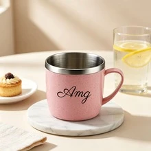 1pc Personalized Custom Small Water Cup, Customizable Text Name, 304 Stainless Steel Material, With Handle Anti-Scald Drinking Cup, Suitable For Daily Use, PP Shell Lightweight, Multiple Fresh Color Options, Home Dormitory Drinking Mug - Multicolor - View 11
