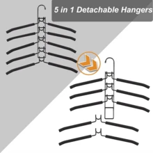 1pc Heavy-Duty Space-Saving Clothes Hanger - Multi-Layer Metal Garment Organizer With Non-Slip Foam Pads, Sturdy Closet Hanger - View 5