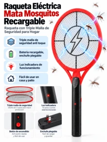 3500V Rechargeable Electric Mosquito And Fly Swatter With LED Light - Multicolor - View 2